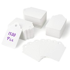 1500 Pcs Unstrung White Price Tags Writable Marking Tags for Jewelry Merchandise