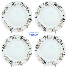 Target Rosanna DECK THE HALLS 7.75" Salad Plate Set 4P White Gold Italy Mint