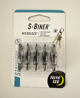 Nite Ize 5-Pack S-Biner MicroLock Stainless Steel Carabiner Key Holder