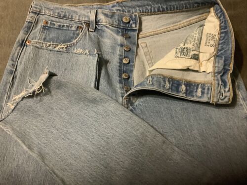 Levi's 501 S Jeans Skinny Filiforme XX  Button Fly Light Wash 33x32 - Zdjęcie 1 z 7