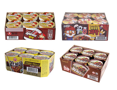 Korean Instant Black Bean Sauce Cup Ramen Noodle Ramyun 6Pack Collection