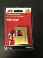 Ace Hardware 2 3/8 In. 60mm Jimmy Proof Solid Brass Lock W/2 Keys 5485008 Ace Hardware 2 3/8 In. 60mm Jimmy Proof Solid Brass Lock W/2 Keys 5485008