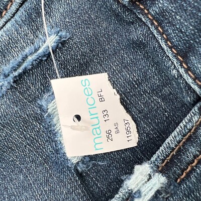 Maurices Womens JEGGING High Rise Distressed Blue Denim Jeans