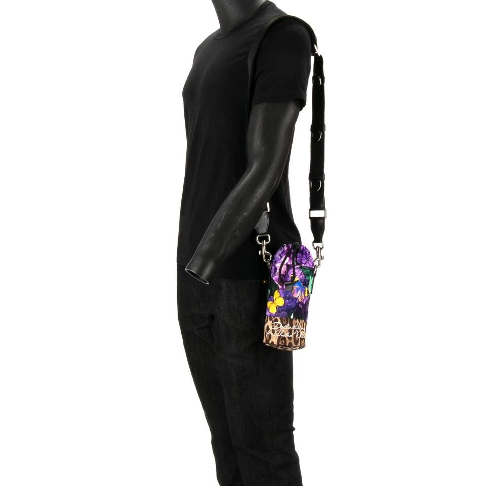 Bolso Bandolera DOLCE & GABBANA x DJ KHALED Flor de Leopardo Nylon Botella Púrpura Foto 4 de 4