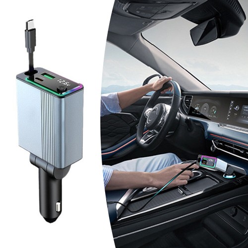 Car Phone Charger USB PD Type-C Retractable Cable Fast Charge Cord QC3.0 Adapter - Picture 3 of 11
