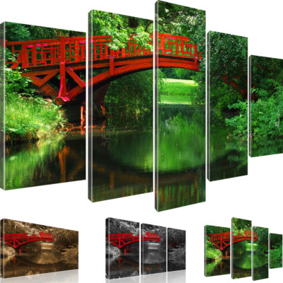 Bilder Brücke Fluss Natur Bilder Kunstdruck auf Leinwand