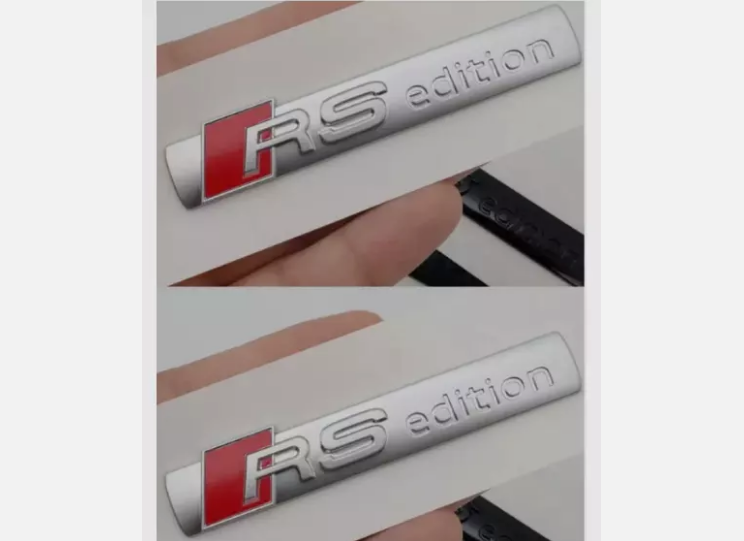 Set of 3Pcs Chrome for Audi 2x RS-edition Side Emblem & Quattro Rear Emblem new