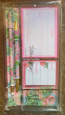 ☘ Lilly Pulitzer Desk Accessory Set Flamingo Pattern Retail  display picture 1
