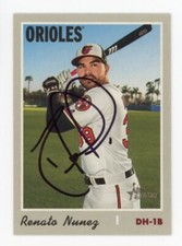 SIGNED BASEBALL CARD AUTO TOPPS 2019 HERITAGE RENATO NUNEZ BALTIMORE ORIOLES 693