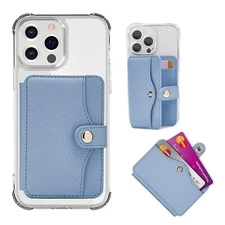 Leather Phone Wallet Stick On Credit Card Holder Cell Phone Minimalist Wallet