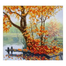 Bead Embroidery Kit Fall Autumn Bead needlepoint Bead stitching DIY VDV
