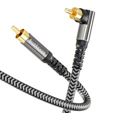 Subwoofer Cable 90 Degree 6FT RCA Audio Dual Shielded Gold Plated 90 Male RCA...