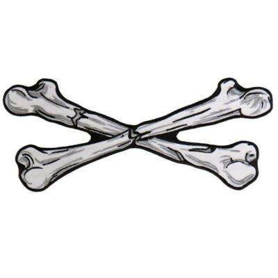 Broken Cross Bones EMBROIDER 9*4 INCH IRON ON MC BIKER PATCH