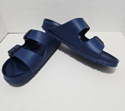 Birkenstock Unisex Arizona Blue Rubber Double Strap Sandals  display picture 3