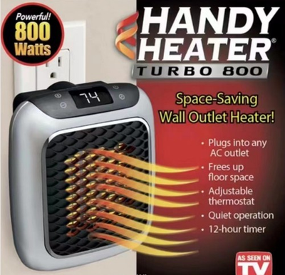#ad 800W Space Heater LCD Portable Electric Heater Wall Outlet Plug Home Warmer $19.99
