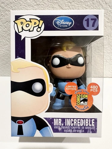 RARE 2011 SDCC FUNKO POP! DISNEY MR. INCREDIBLE #17 BLUE SUIT LE 480 NEAR MINT