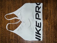 Nike Pro Sports Bra Women  s Large Gray Dri-FIT Compression Excellent Condition