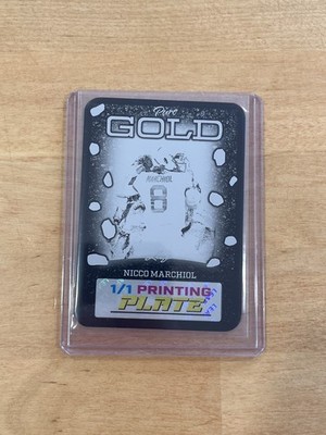 Nicco Marchiol 2025 Leaf Eclectic Football Signature Series 1/1 Printing Plate