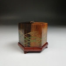 Incense holder Bell cricket with bamboo makie Yoshita Kasho with Original Box