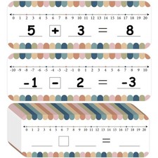 36PCS Number Line Dry Erase Board Cards Boho Double Sided Whiteboard -10-10 o...