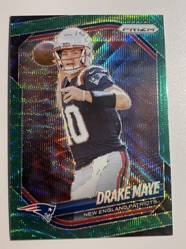 Drake Maye  2025 Prizm Football Patriots #165 Green Wave Prizm Patriots