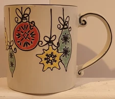 Spectrum Designz Christmas Coffee Mug 20 Oz Tea Cocoa Ornaments Balls. “HAPPY”