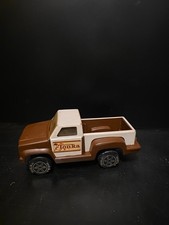 Vintage Tonka Pickup Truck Brown White Pressed Steel Toy Made in USA 1970s