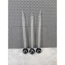Set of 3 Glass Stirrer Sticks Black Ball Tip ...