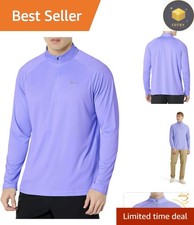 Men's 1/4 Zip UPF 50 Rash Guard - Long Sleeve Swim Top for Outdoor Sports