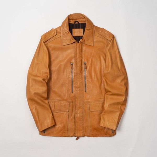 Men Bally Jacket Coral Leather 38 / M / 46