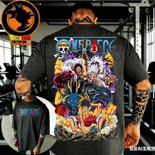 Image of Monkey D Luffy One Piece Cotton T-Shirt Japanese Anime Unisex Printed Tee