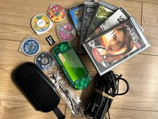 Sony PSP 3000 Clear Green Console Bundle - 7 Games, 3 Movies & Accessories