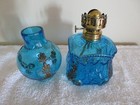 Antique miniature oil lamp, Smith 1,   fig. 257 in Blue Opalescent blue — photo 2