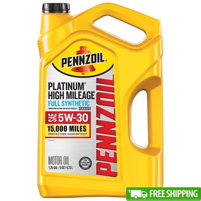 High Mileage Full Synthetic 5W-30 Motor Oil Engine Protection Fuel Economy New