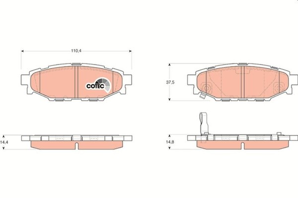 TRW Bremsbelagsatz, Scheibenbremse GDB3373 Passend FüR Subaru Toyota-image