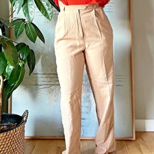 vtg 90s Talbots high waist 100 wool trousers size 6 neutral beige classic small