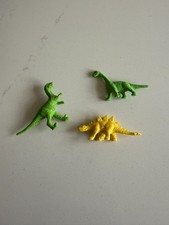 3 x Small Collectable Dino - Party Bag Toys Dinosaur Green Yellow - Digging Kit