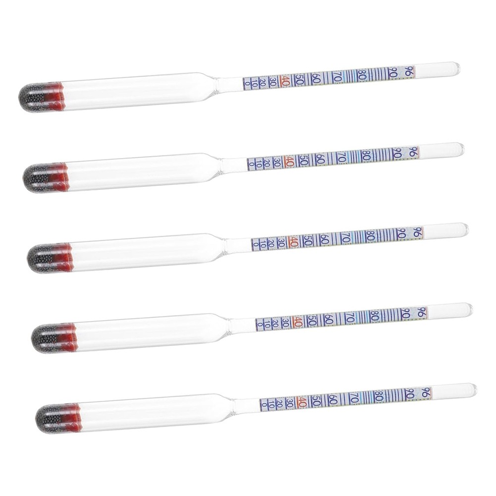 5pcs Glass Alcoholometer Wine Hydrometer Accurate Alcohol for Wine Making8463