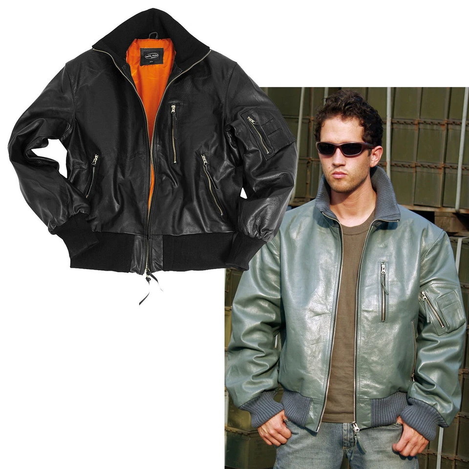BW Lederjacke Flieger 48-60 Bundeswehr Fliegerjacke Pilotenjacke Leder Jacke - Bild 1 von 1