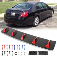 Rear Bumper Diffuser 5 Fins Spoiler Splitter Carbon For Nissan Maxima 2009-2021