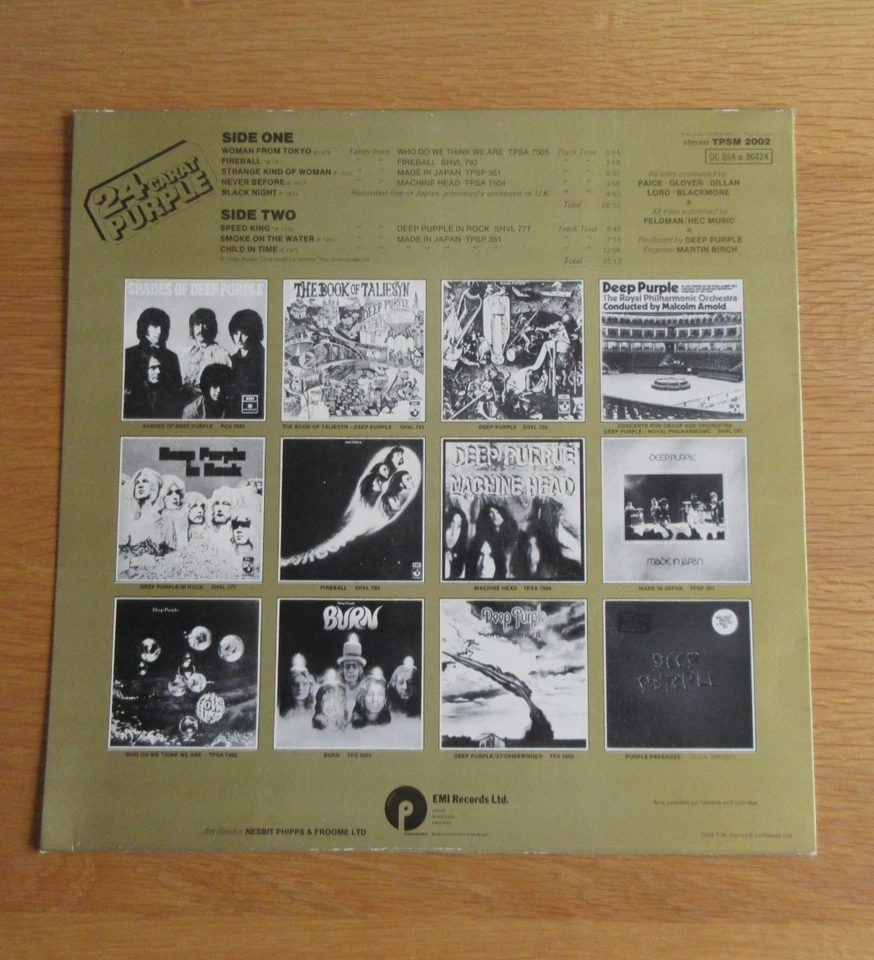 Deep Purple 24 Carat Purple LP ORIG 1975 1ST PRESS NEAR MINT VINYL MSPRINT LABEL - Image 3 of 4