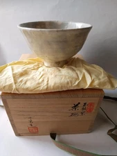 CHAWAN Hagiyaki Tamaso Kiln Oi Kasho Tea Bowlbox Cloth Utensil Matcha #K4692