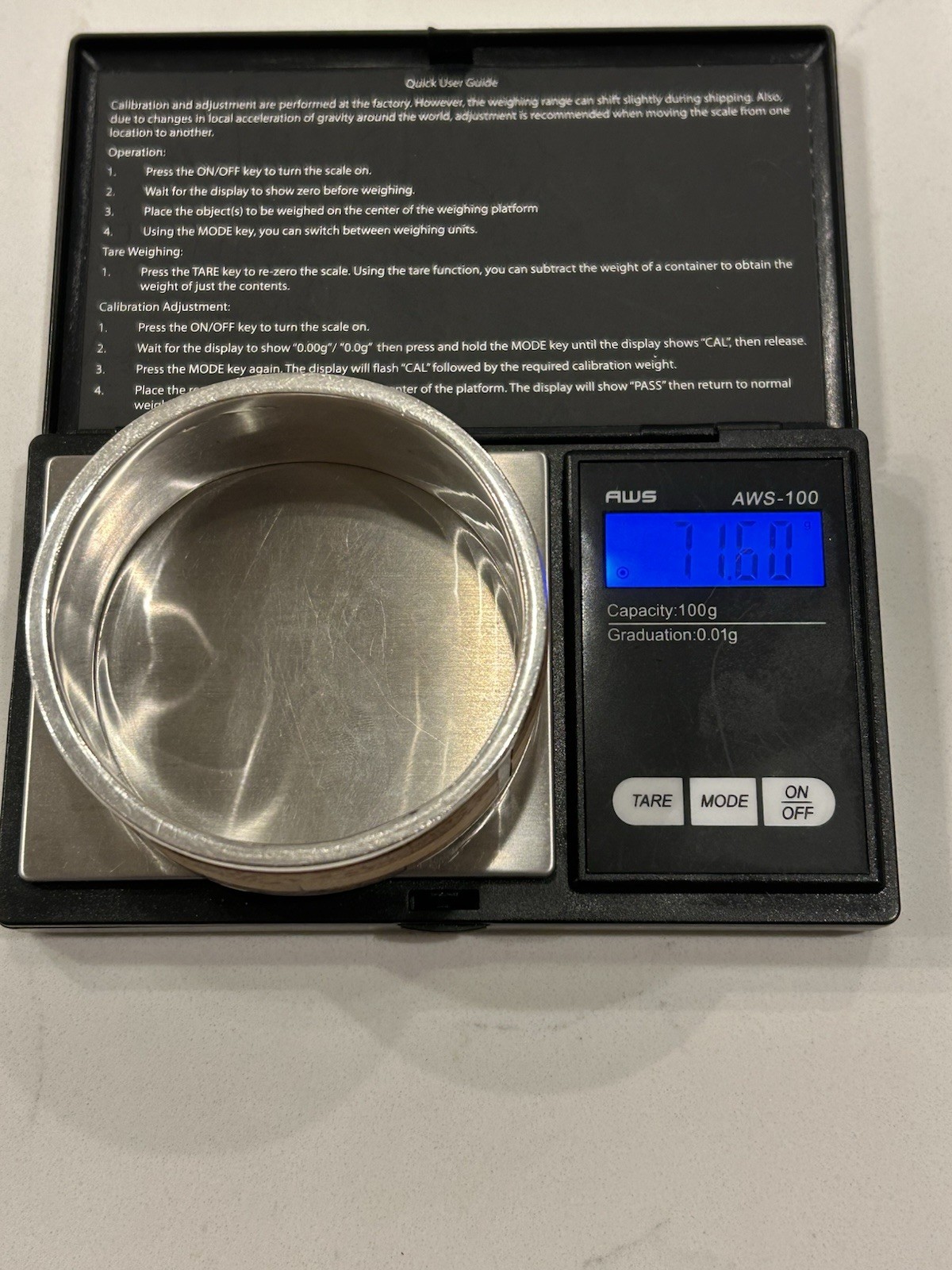 Sterling Silver Unique Heavy Bangle Bracelet Wood… - image 7