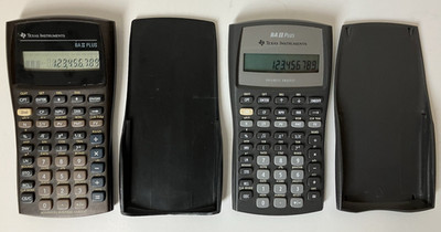TWO Texas Instruments BAII Plus Advanced Business Analyst Calculators + Covers