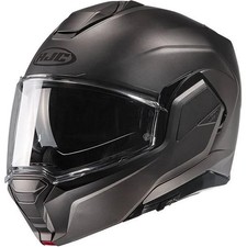 HJC I100 Plain Titanium Flip Front Modular Full Rotation Motorcycle Helmet