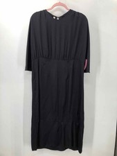 Pre-Owned Prada Navy Size 42 Midi Short Sleeve Dress