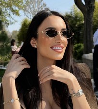 New Gucci GG1604S 002 Diamond Hexagon Sunglasses - Gold Frame, Brown Lenses