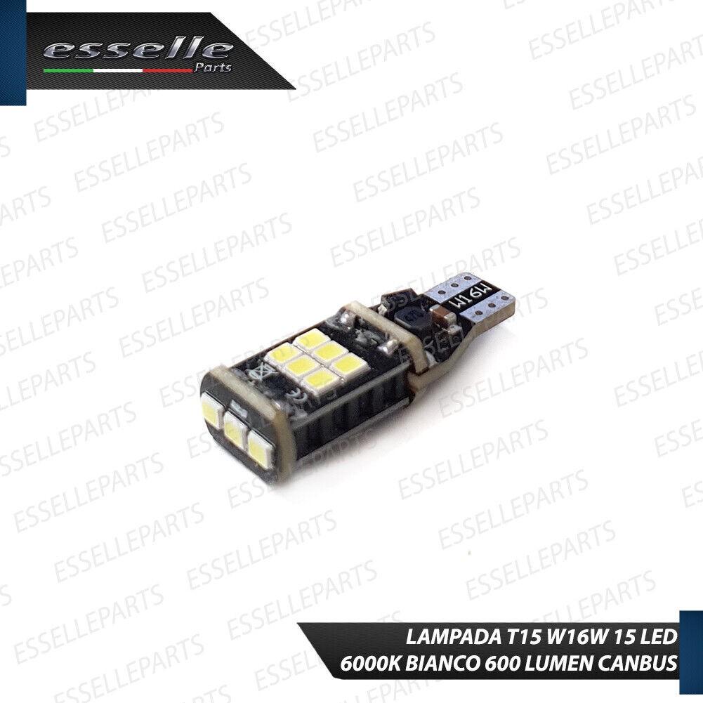 Lampada T15 W16w 15 LED CANBUS per Jeep renegade 6000k Bianco Retromarcia - Miniatura 3