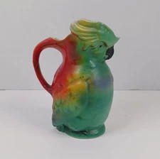 Vintage Colorful Ceramic Bird Creamer Pitcher Parrot Cockatoo MCM Mid Century