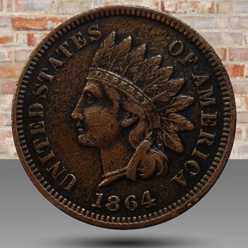 1864-L Indian Head Cent Snow-10 Double Date XF Details 🔥